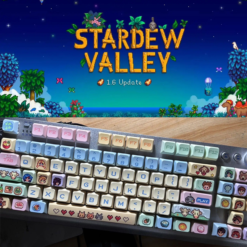 3D Printing Keyboard - Stardew Valley 78 Keycaps Pixel Cat