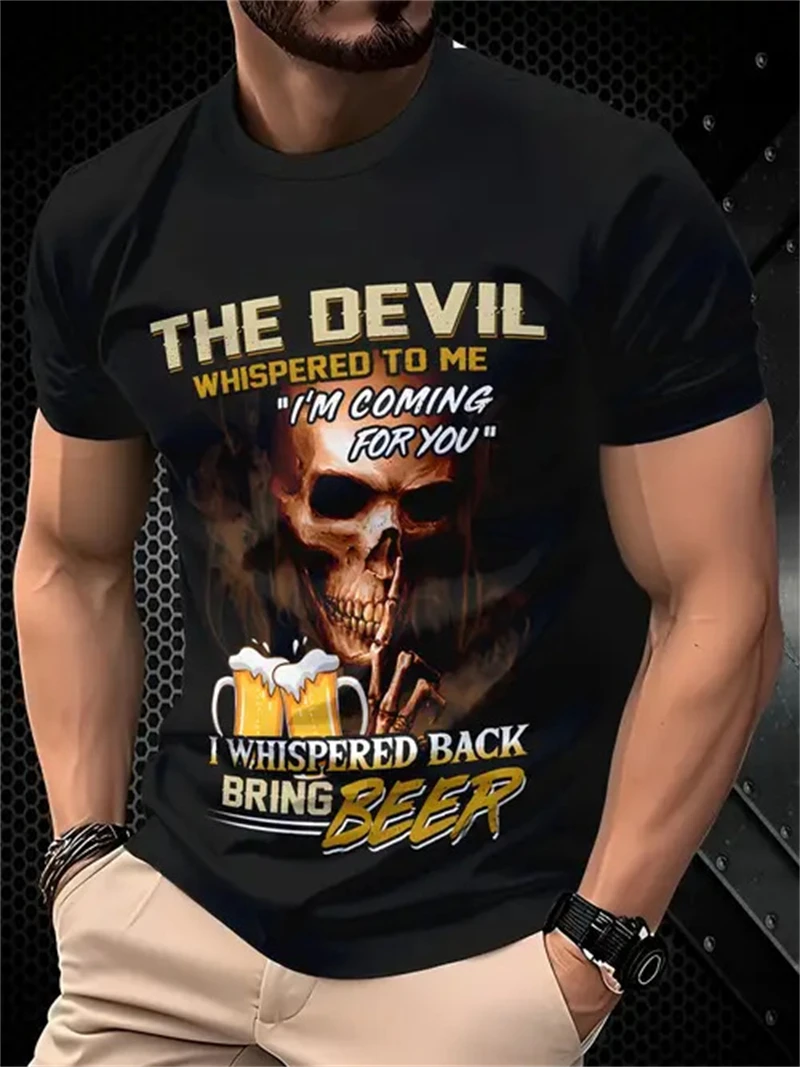 3D Printing Quote - Men's Devil Beer Quote Print T-Shirt