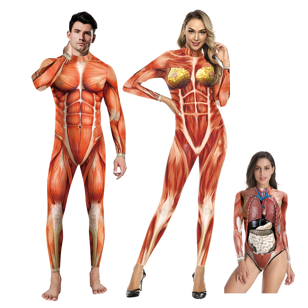 3D Printing Ghosting - Halloween 3D Party Muscle Printed Jumpsuit