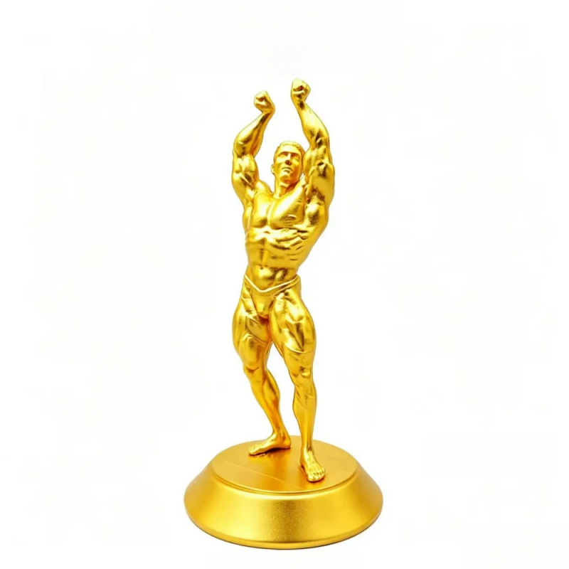 3D Printing Gold - Hardcore muscular male competition figure -