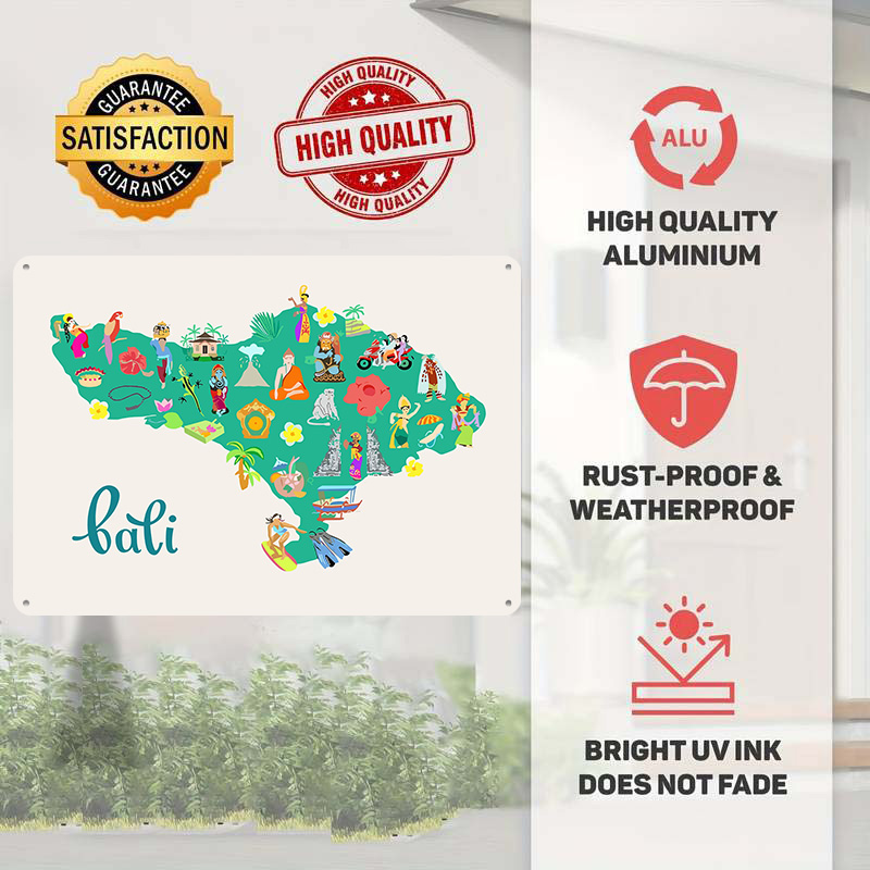 Bali Map Illustration Poster R - 3D Printing Bali reseña y precio
