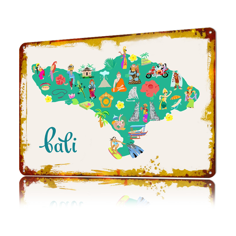 Bali Map Illustration Poster R - 3D Printing Bali reseña y precio