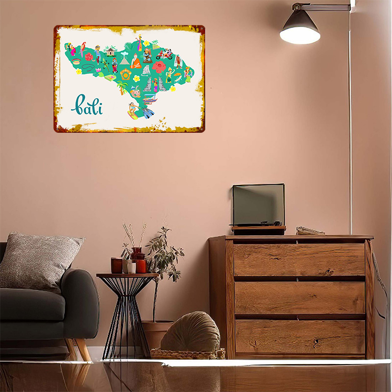 Bali Map Illustration Poster R - 3D Printing Bali reseña y precio