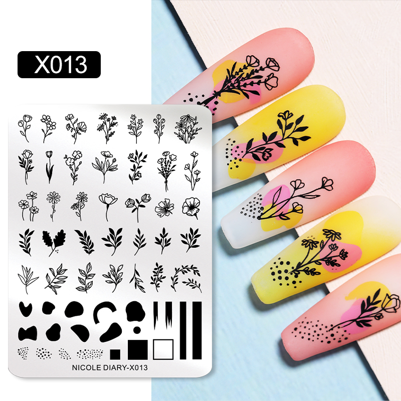 NICOLE DIARY Leaves Flower Nai - 3D Printing Template reseña y precio