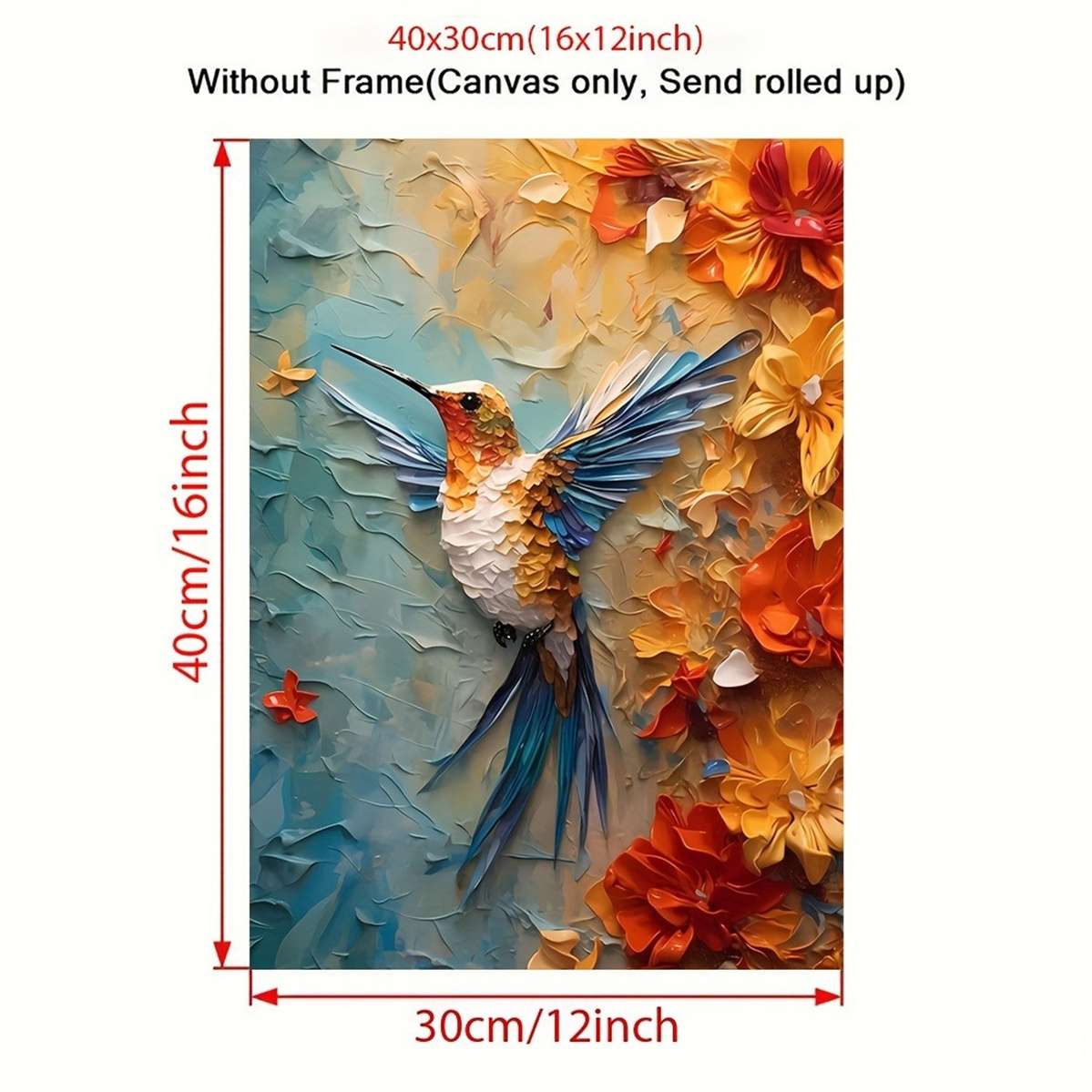 Vibrant Hummingbird & Floral 3 - 3D Printing Wall reseña y precio