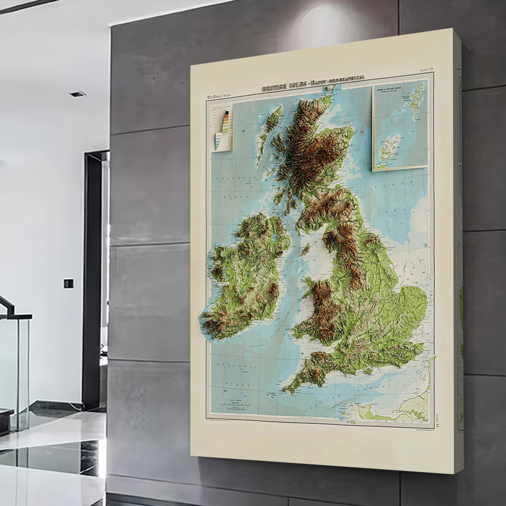 3D Relief Map of 1922 British  - 3D Printing Wall reseña y precio