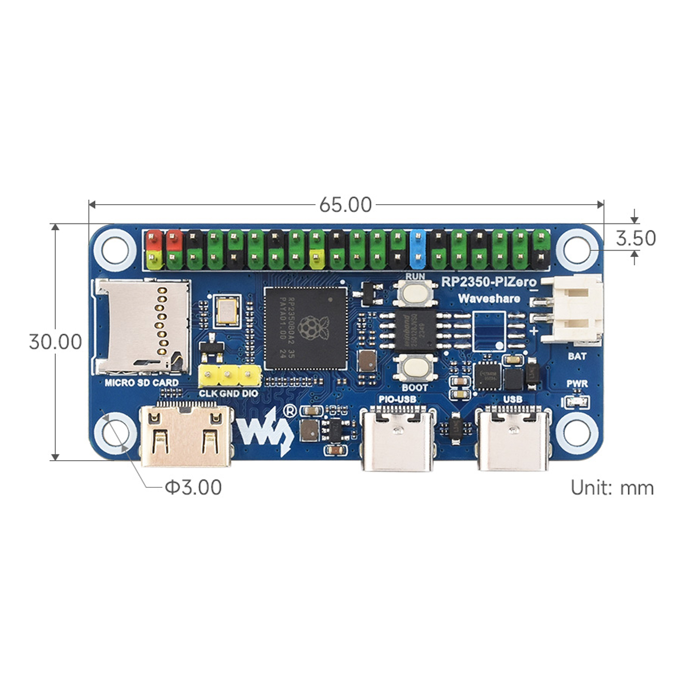 Waveshare RP2350-PiZero Develo - Raspberry Pi 3D Print reseña y precio