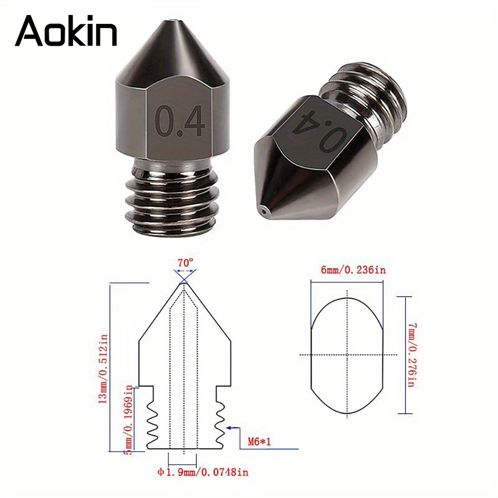 1/5/10PCS MK8 Nozzle Upgrade H - Nozzle 0.4Mm Hardened reseña y precio