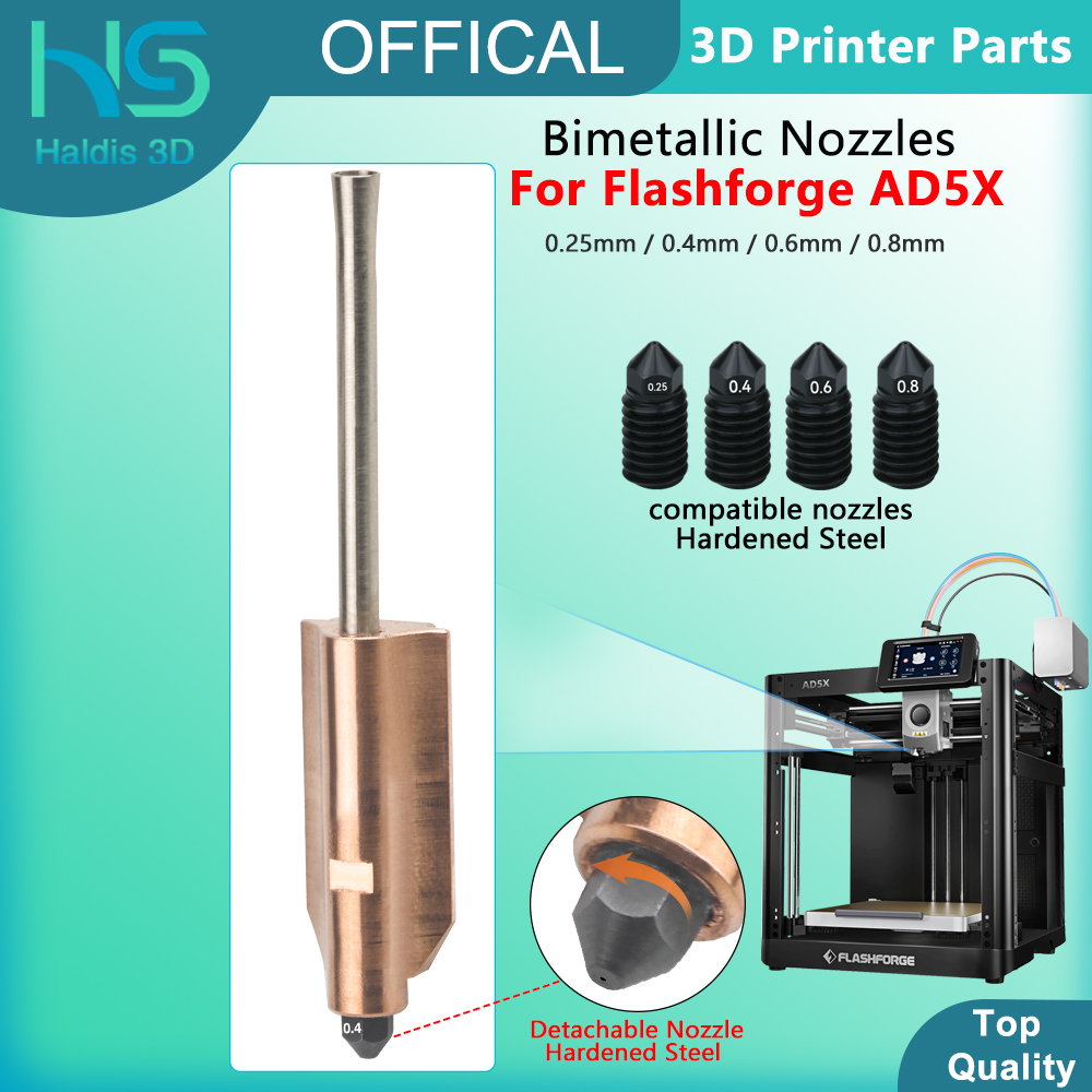 For Flashforge AD5X Bimetallic - Nozzle 0.4Mm Hardened reseña y precio