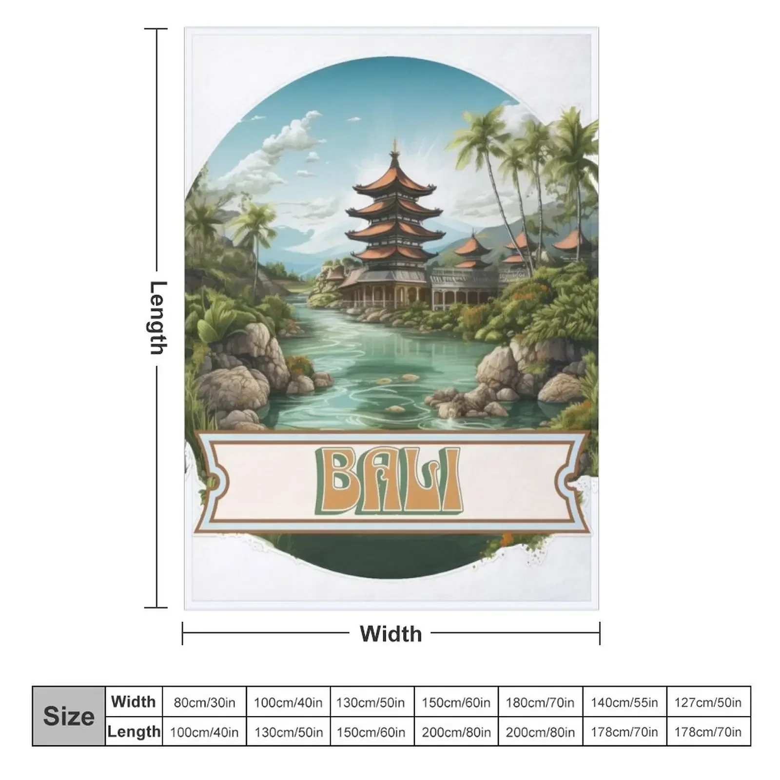 Bali Indonesia Throw Blanket P - 3D Printing Bali reseña y precio