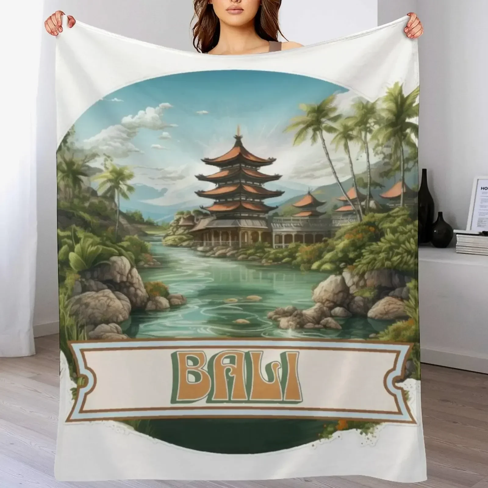 Bali Indonesia Throw Blanket P - 3D Printing Bali reseña y precio