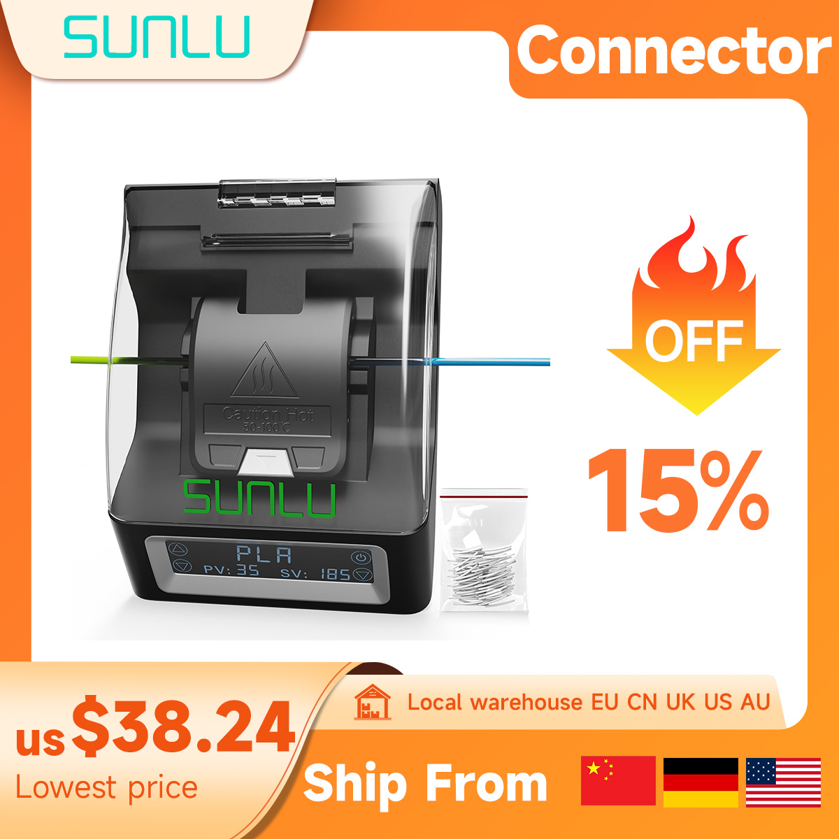 SUNLU Filament Connector For F - Petg Filament reseña y precio