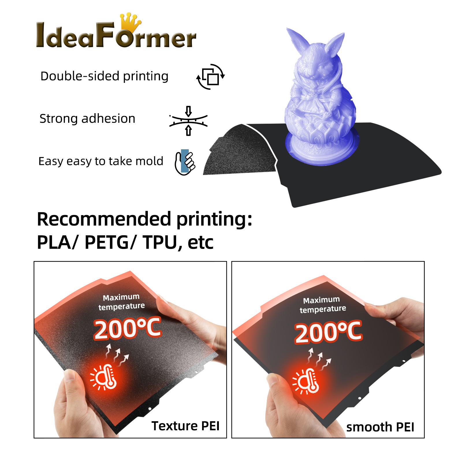 1/2PC PEI A1 mini Black Sheet  - Pei Sheet reseña y precio