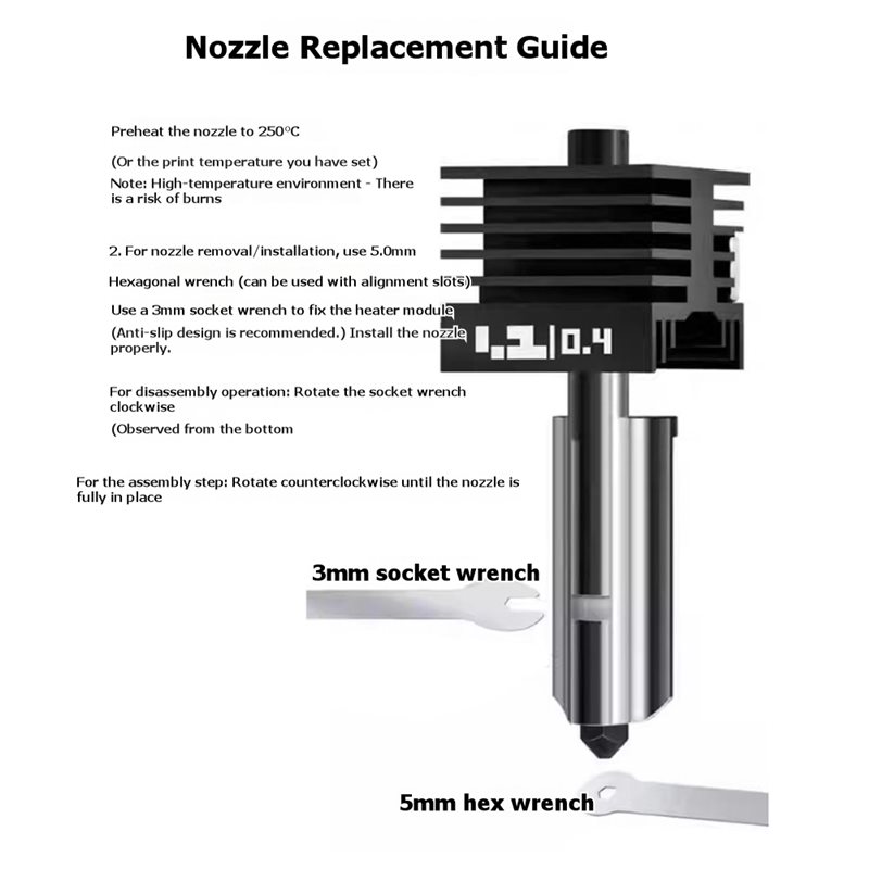For Bambu Lab P2S/P2SC Compati - Nozzle 0.4Mm Hardened reseña y precio