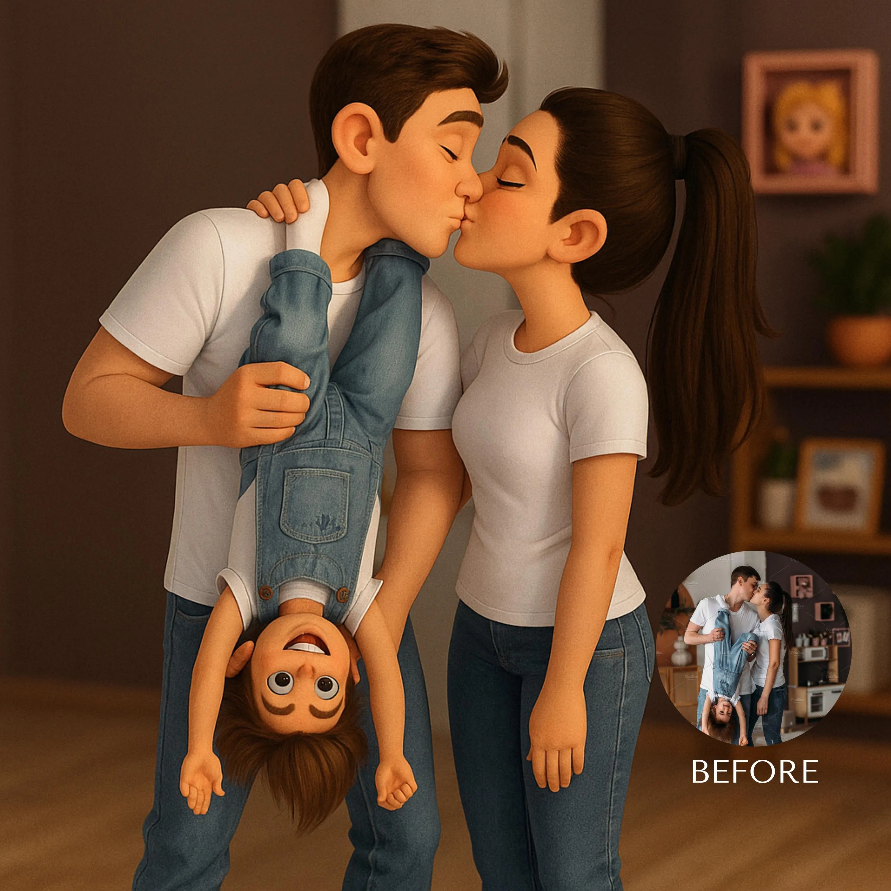 Custom 3D Cartoon Style Portra - 3D Printing Wall reseña y precio