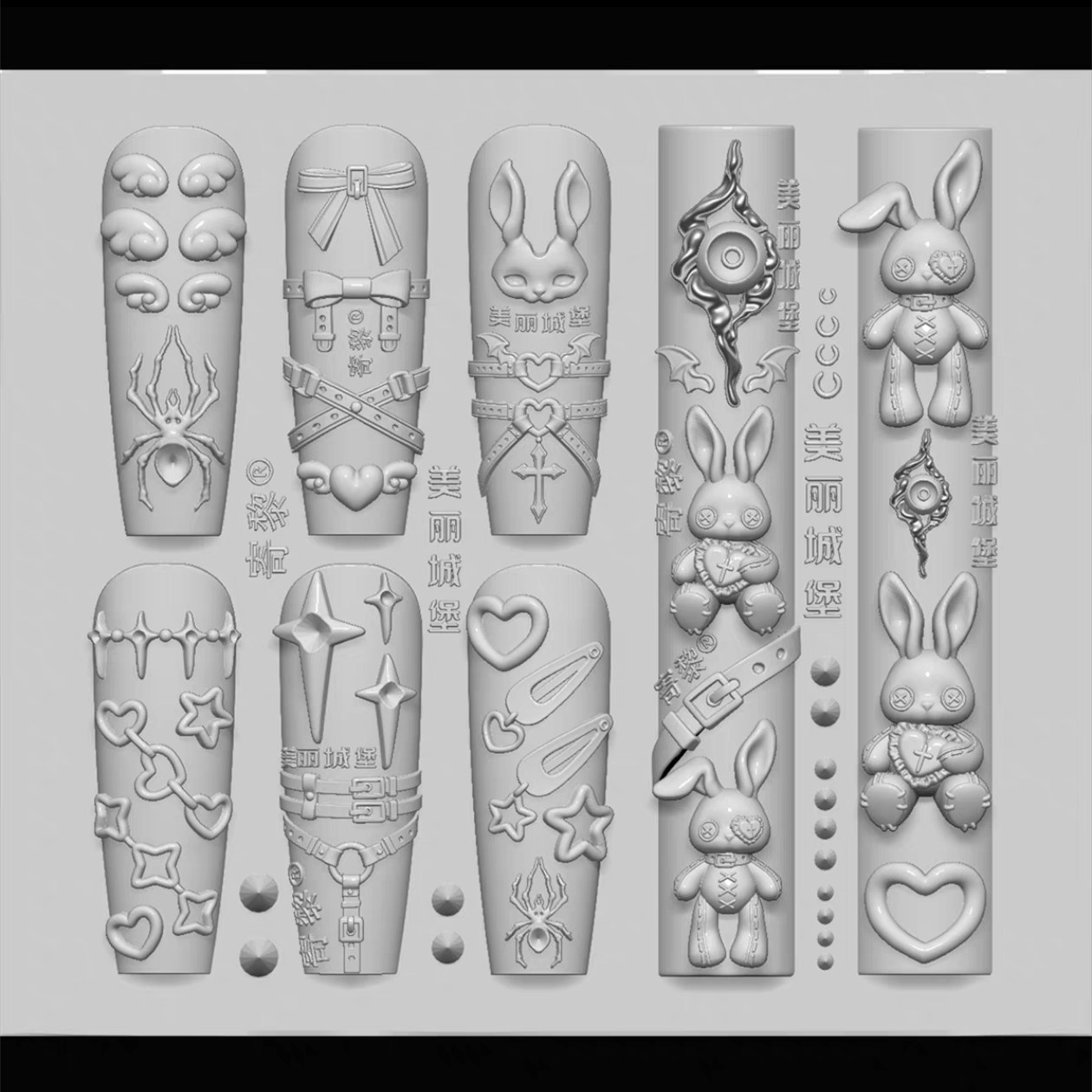 1pc Punk Rabbit  Bear Spider B - 3D Printing Template reseña y precio