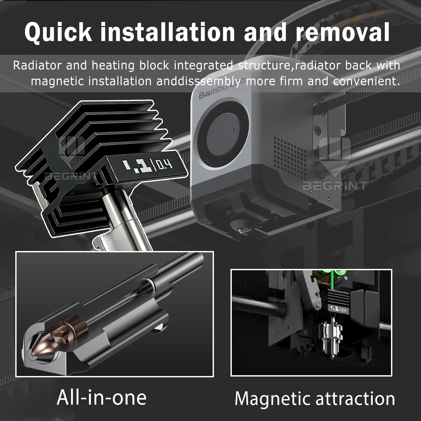 New Integrated Hotend For Bamb - Nozzle 0.4Mm Hardened reseña y precio