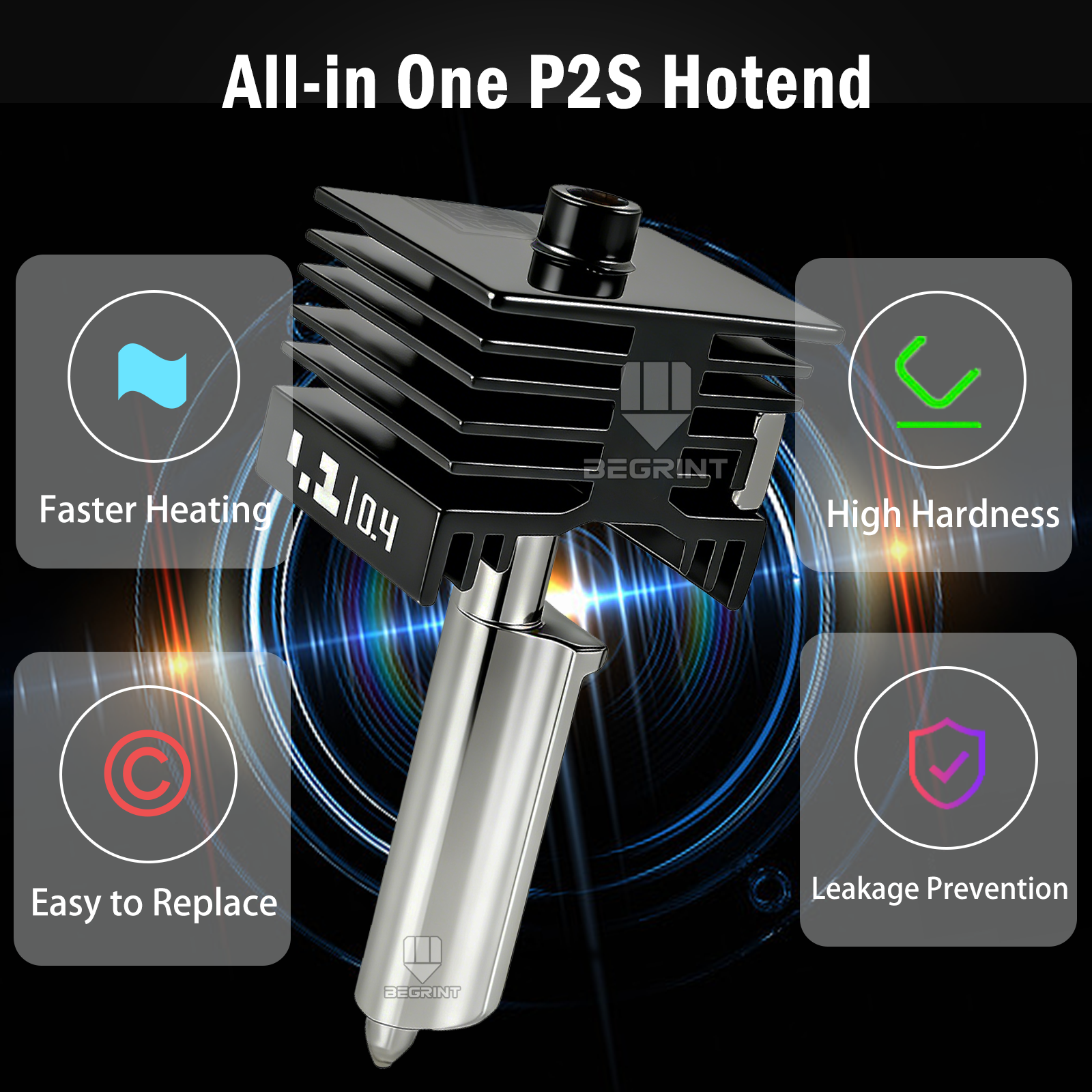 New Integrated Hotend For Bamb - Nozzle 0.4Mm Hardened reseña y precio