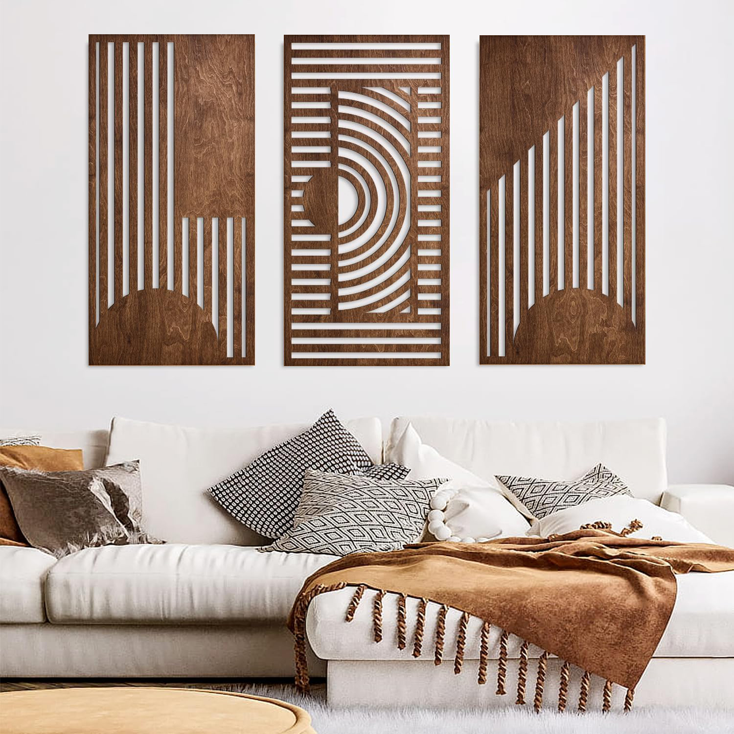 3 Pcs Geometric Wood Wall Art  - 3D Printing Wall reseña y precio