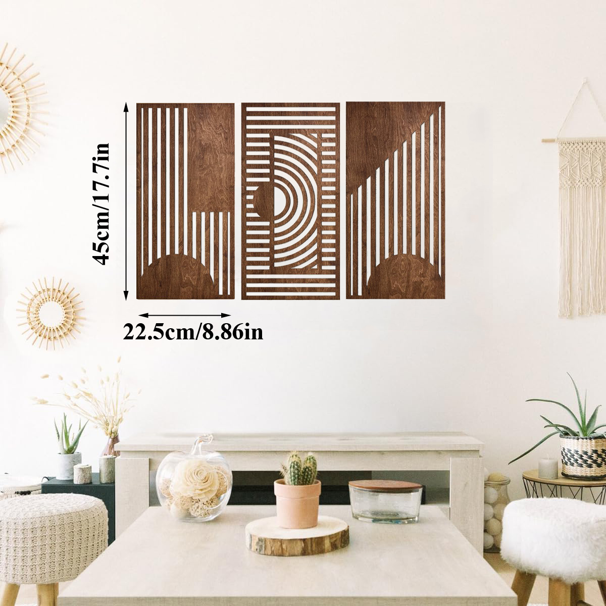 3 Pcs Geometric Wood Wall Art  - 3D Printing Wall reseña y precio