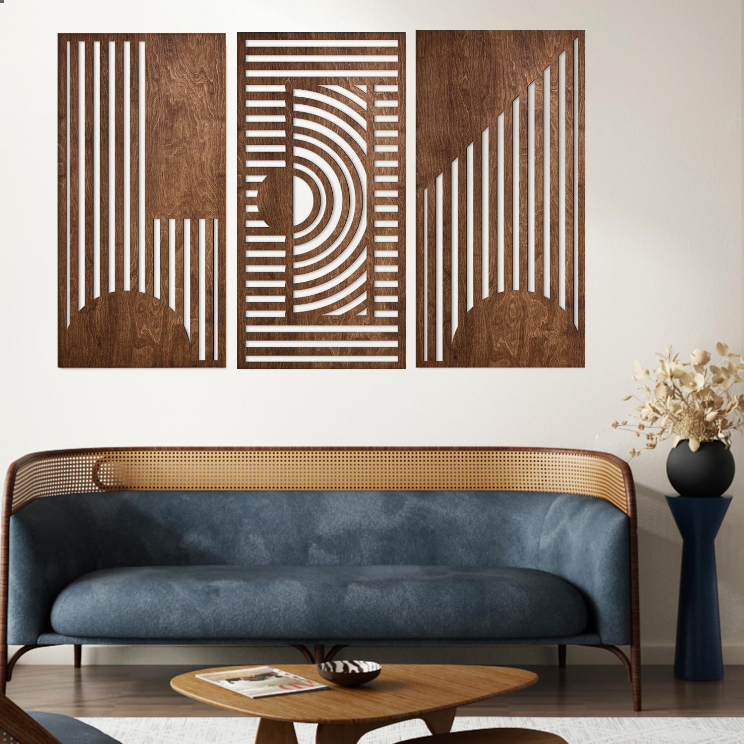 3 Pcs Geometric Wood Wall Art  - 3D Printing Wall reseña y precio