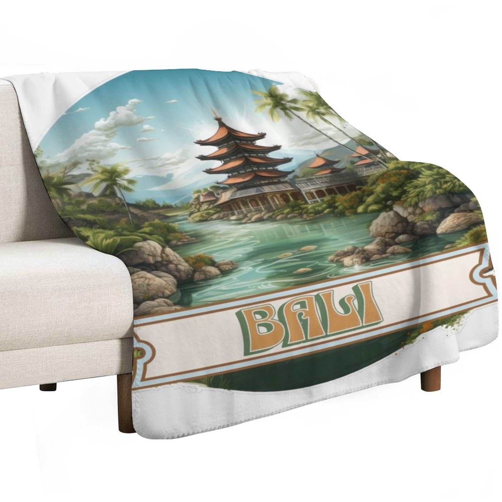 Bali Indonesia Throw Blanket F - 3D Printing Bali reseña y precio