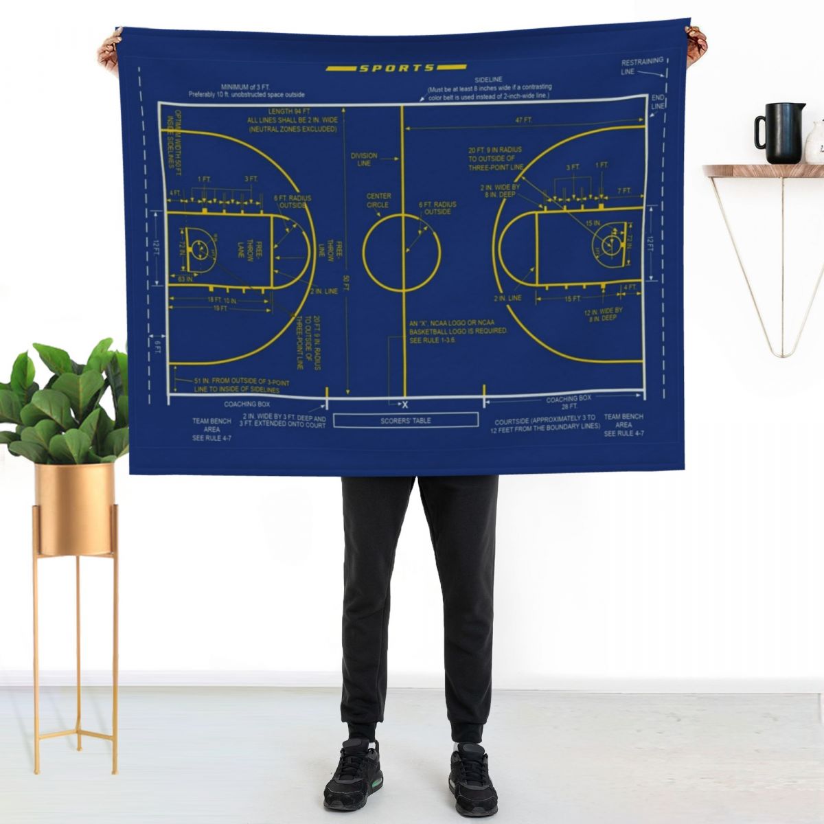College Basketball Court Diagr - 3D Printing Diagram reseña y precio