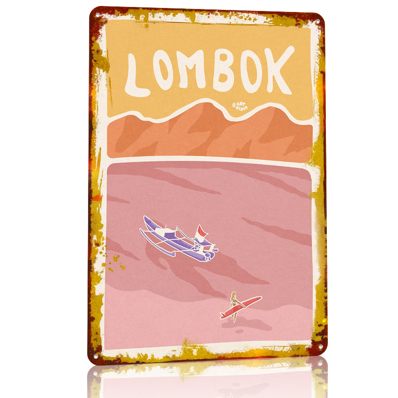 Bali Lombok Surf Poster Retro  - 3D Printing Bali reseña y precio