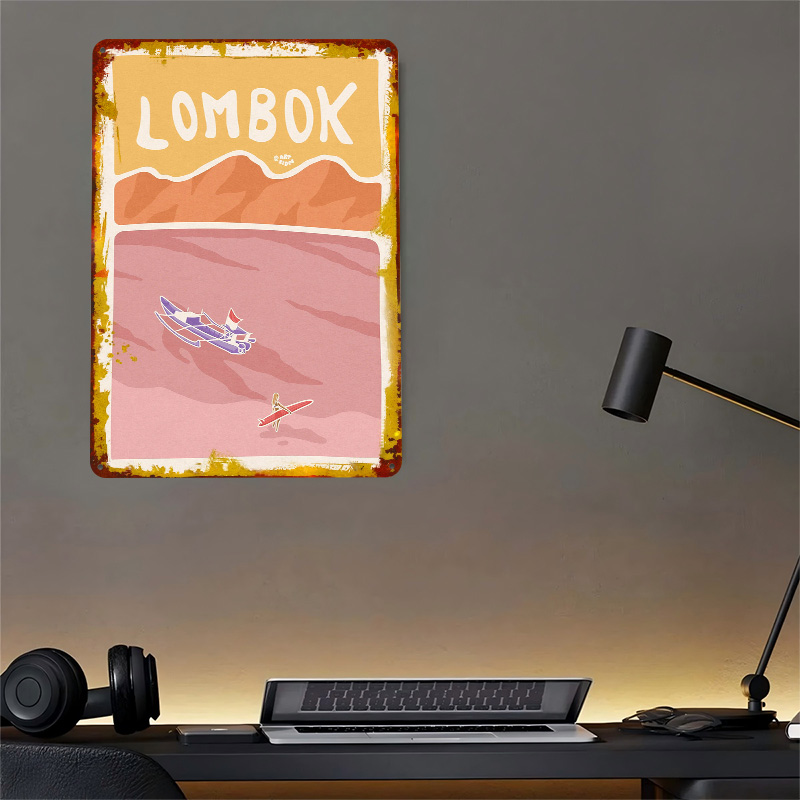 Bali Lombok Surf Poster Retro  - 3D Printing Bali reseña y precio