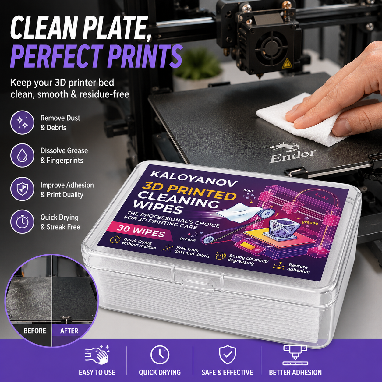 KALOYANOV 30-Count 3D Printer  - Pei Sheet reseña y precio