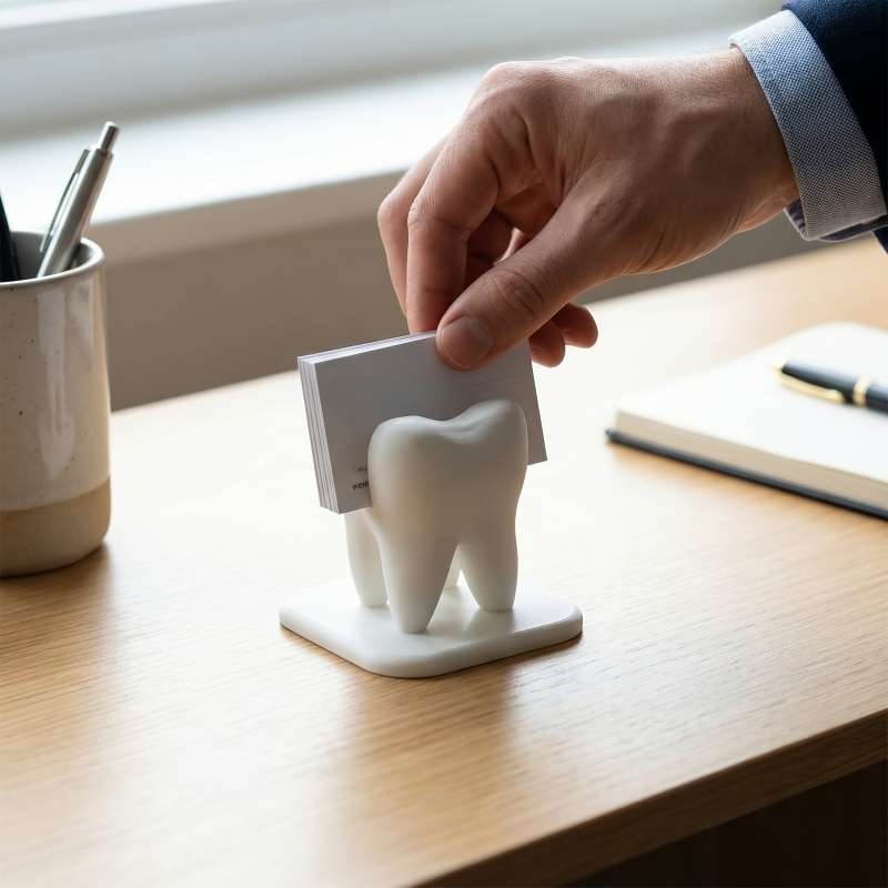 3D Printed Tooth Shaped Busine - 3D Printing Holder reseña y precio