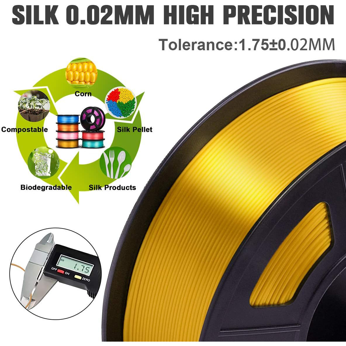 PLA Silk Gold 3D Print Filamen - 3D Printing Gold reseña y precio